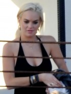 Lindsay Lohan rooftop cleavage